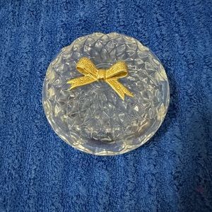 Crystal Candy/Trinket Dish with gold bow